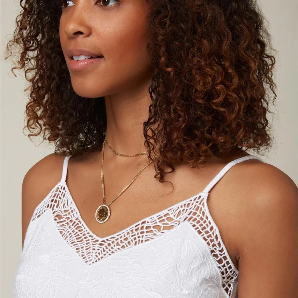 ⭐️ NWT O’Neill White Lace Tank Top Adjustable Straps Size MEDIUM - Picture 3 of 16